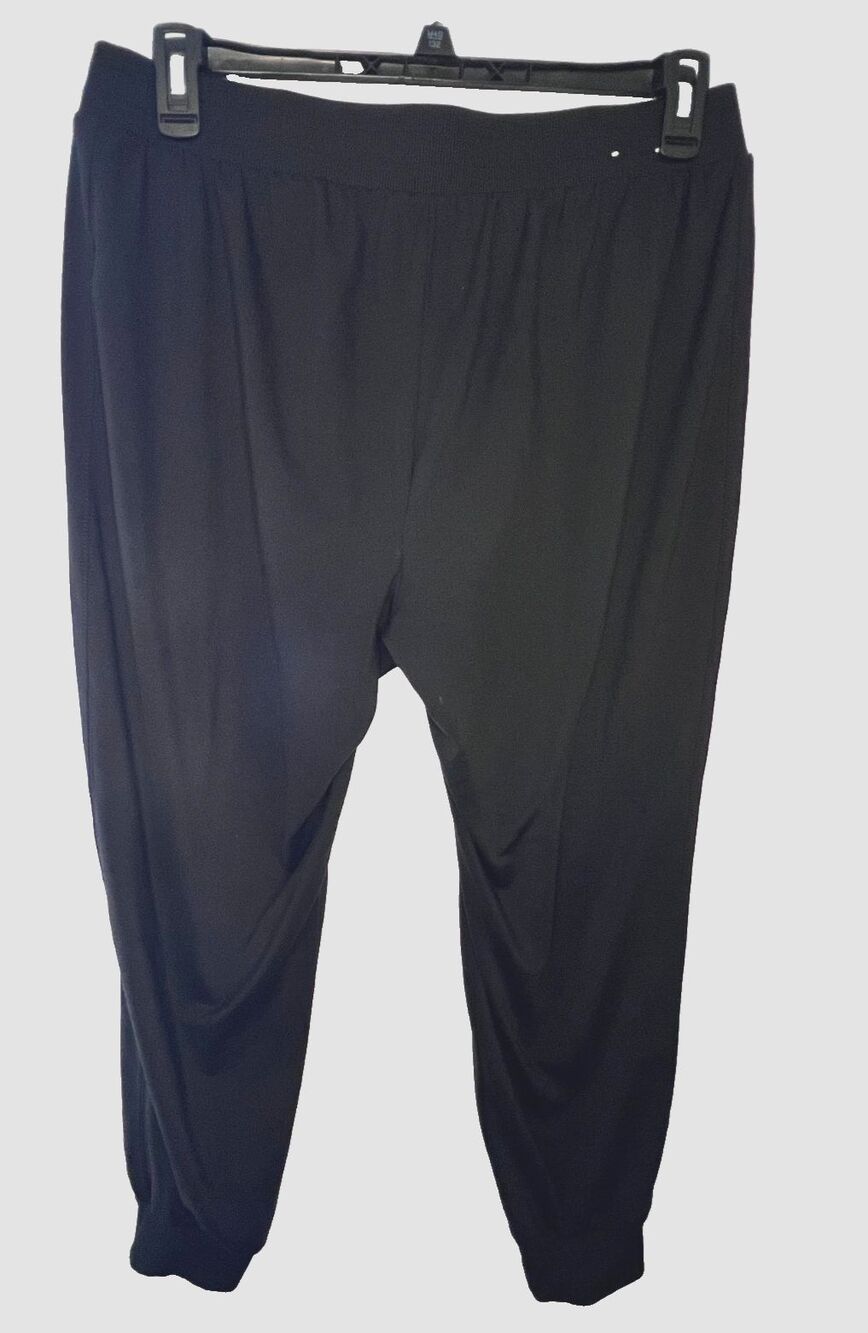 Rachel Zoe Black Cuffed Cotton Joggers (no drawstring) Size XL
